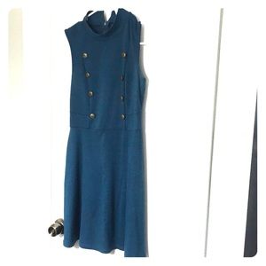 Dark turquoise high neck sleeveless ModCloth dress